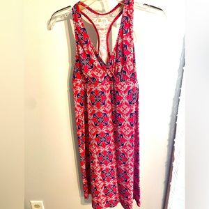 Spunkwear V front to the racer back top dress- red with blue anchors